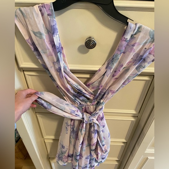 Lulus floral lavender romper - Picture 6 of 8